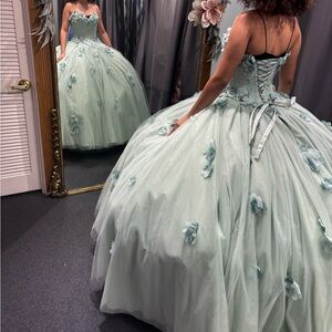 Sage green quience dress